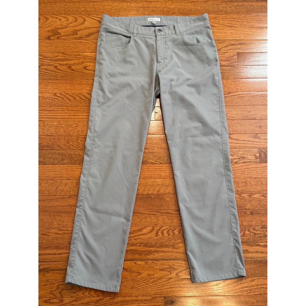 Peter Millar EB66 Performance Pants Fits Mens 34x31 Gray Golf Stretch Casual
